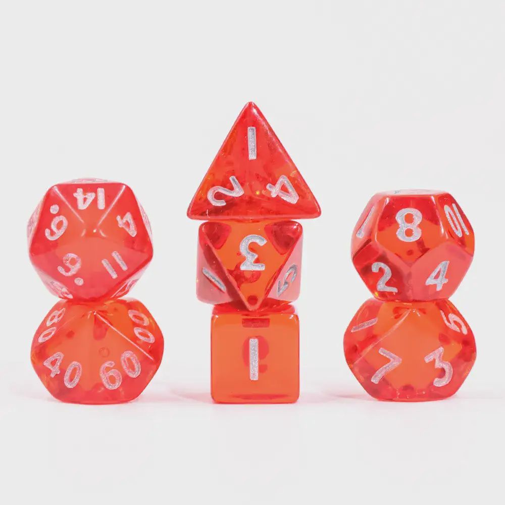 7-Piece Mini Polyhedral Dice Set: Ruby Shard