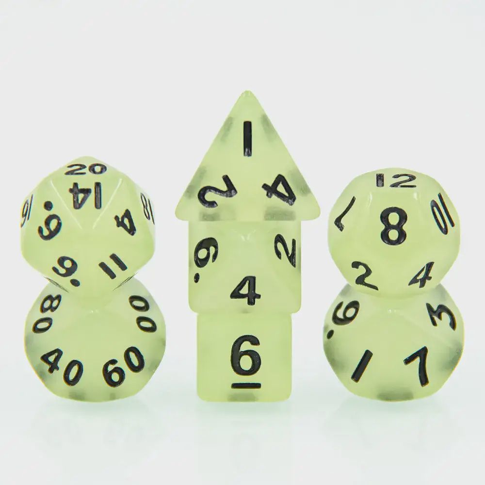 "Radium" Glow-in-the-Dark Mini Dice Set