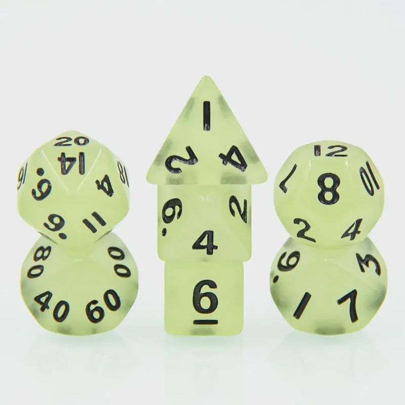 "Radium" Glow-in-the-Dark Mini Dice Set