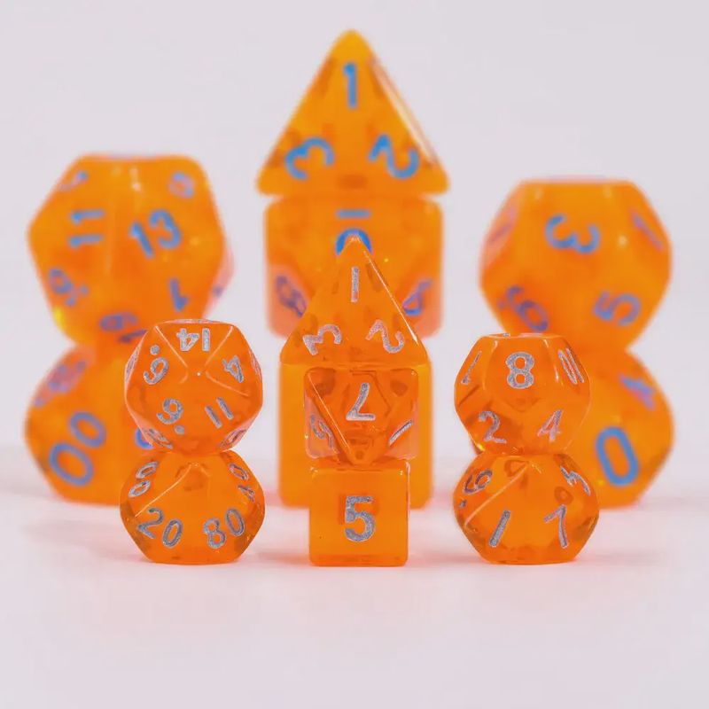 7-Piece Mini Polyhedral Dice Set: Carnelian Shard