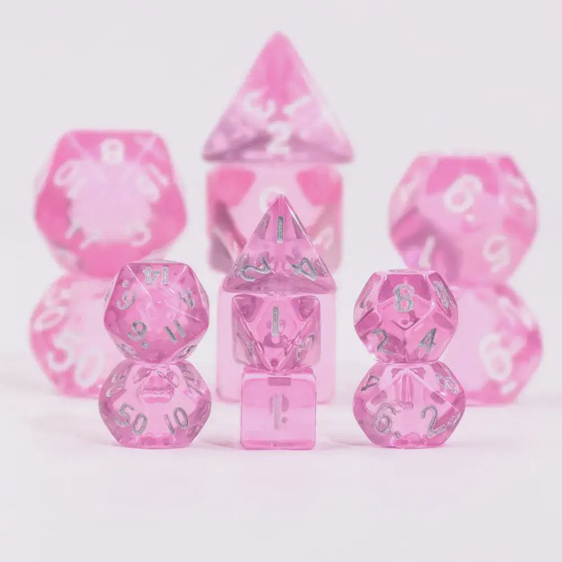 7-Piece Mini Polyhedral Dice Set: Morganite Shard
