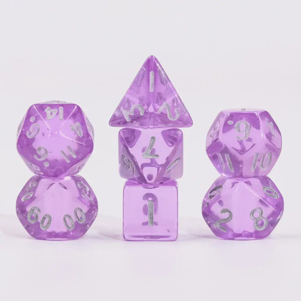 7-Piece Mini Polyhedral Dice Set: Amethyst Shard