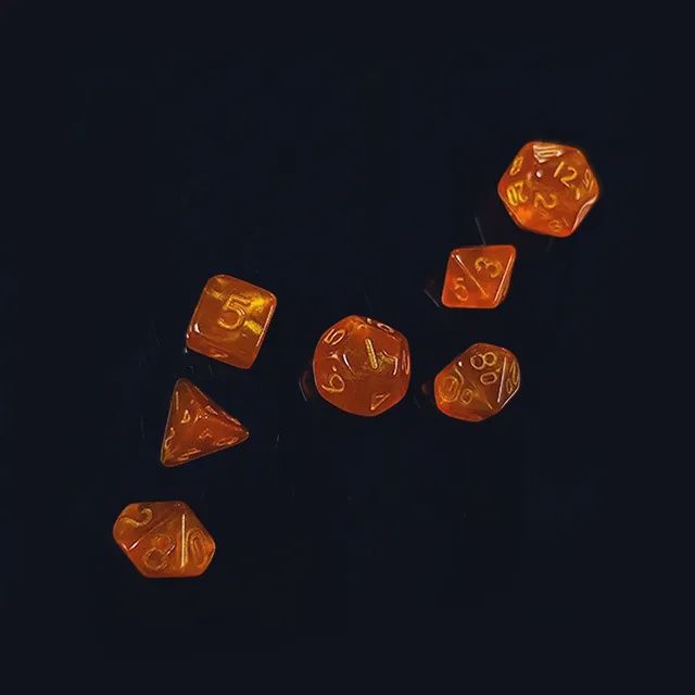 7-Piece Micro Polyhedral Dice Set: Magic Marmalade