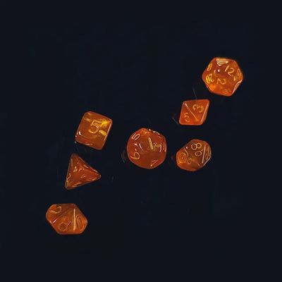7-Piece Micro Polyhedral Dice Set: Magic Marmalade
