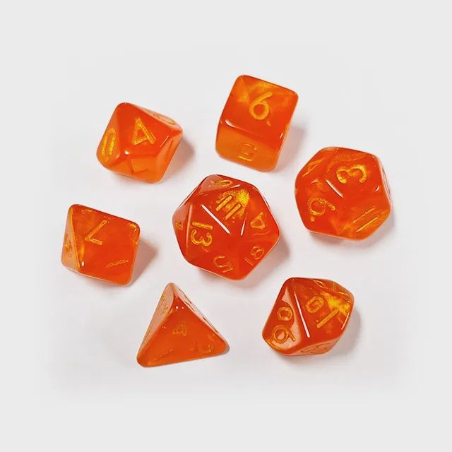 7-Piece Micro Polyhedral Dice Set: Magic Marmalade