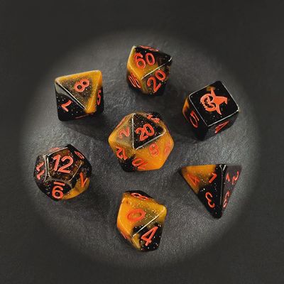 7-Piece Polyhedral Dice Set: Pumpkin Sabbat