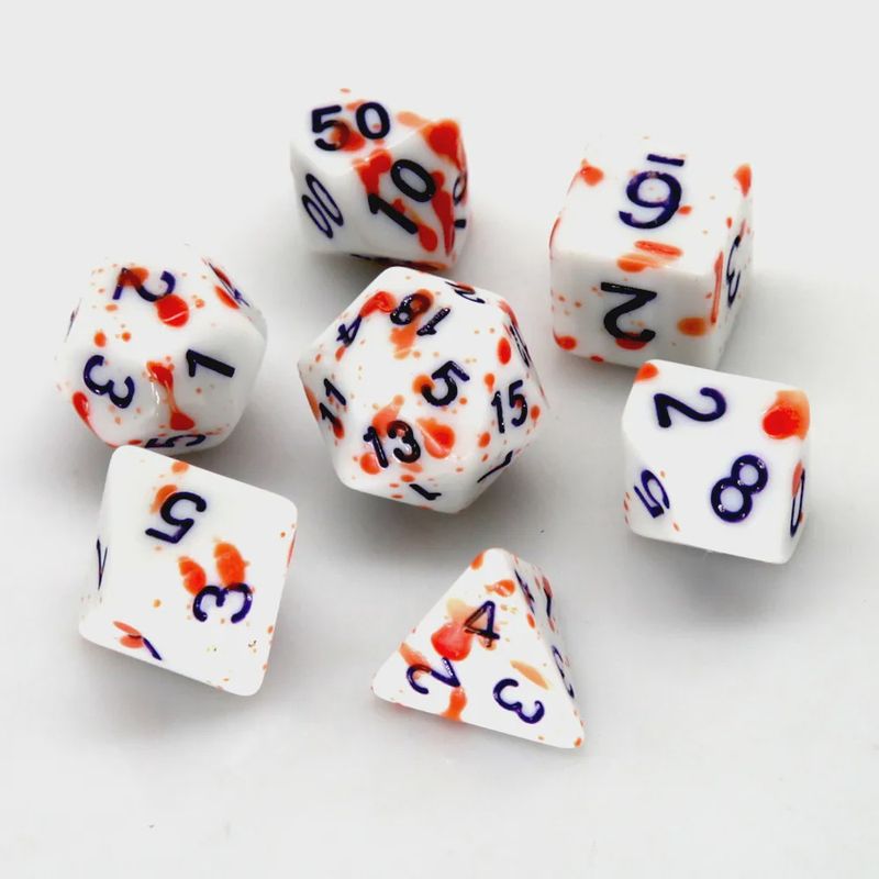 7-Piece Thermochromic Polyhedral Dice Set: Phoenix Egg