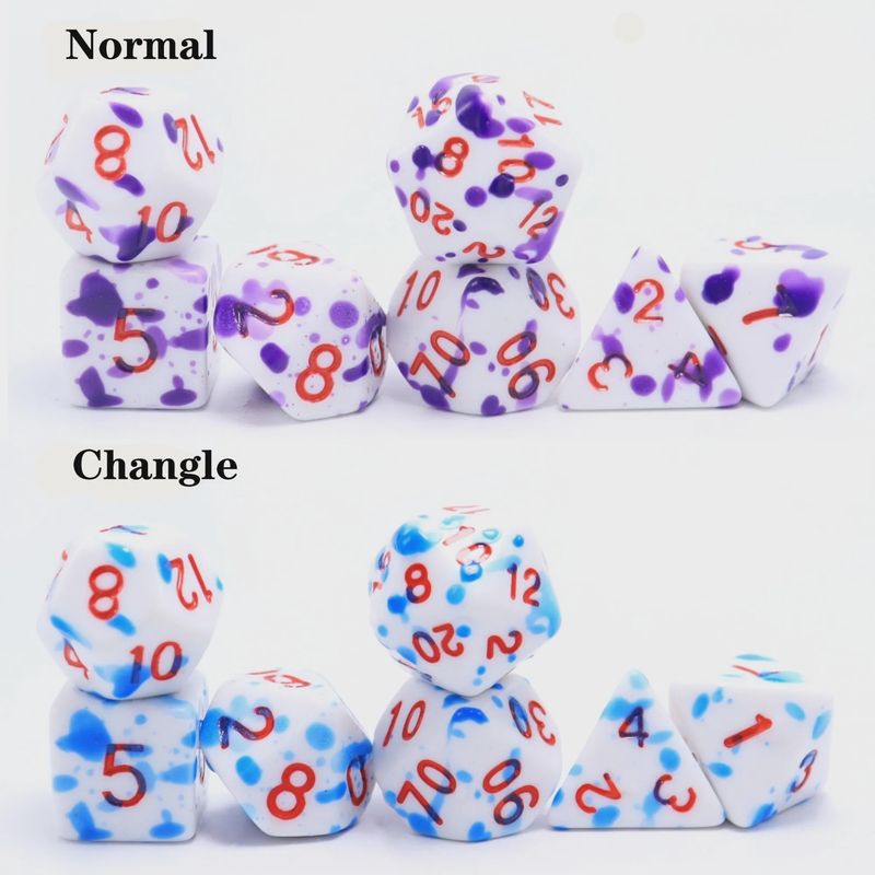 7-Piece Thermochromic Polyhedral Dice Set: Magical Bruise