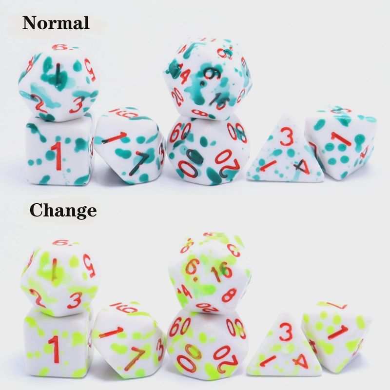 7-Piece Thermochromic Polyhedral Dice Set: Toxin