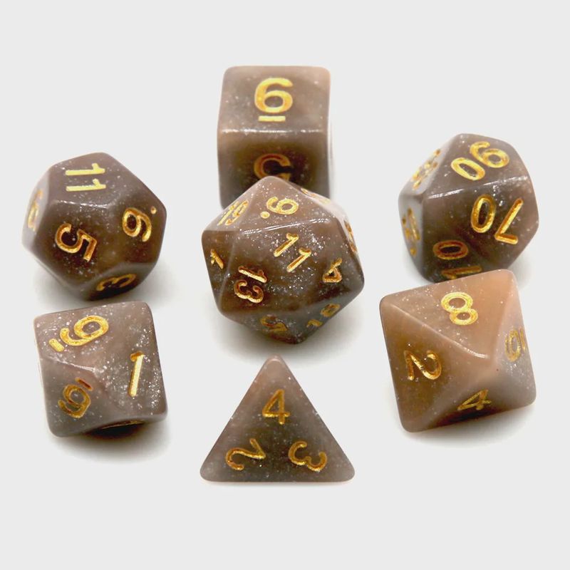 7-Piece Thermochromic Polyhedral Dice Set: Smoky Magma