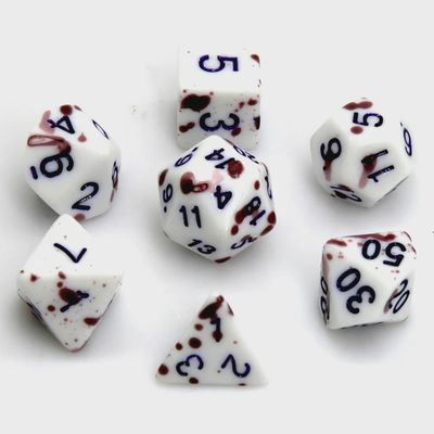 7-Piece Thermochromic Polyhedral Dice Set: Blood Splatter