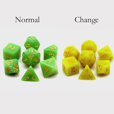 7-Piece Thermochromic Polyhedral Dice Set: Goblin Lemonade
