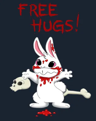 T-Shirt Free Hugs : Lapin Vorpal