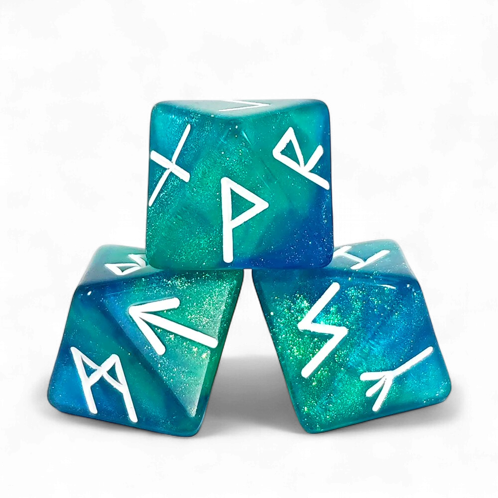 "Odin's Aurora" Runic Dice Set