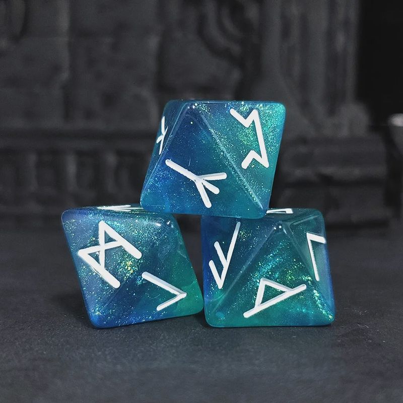Runic Dice Set: Odin's Aurora