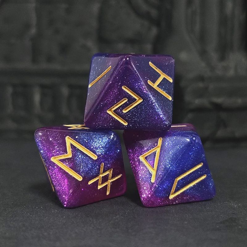 Runic Dice Set: Muninn's Feathers