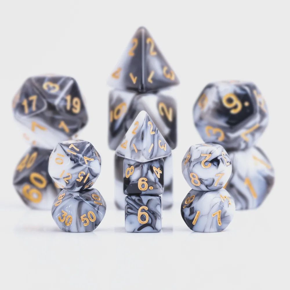7-Piece Mini Polyhedral Dice Set: Tuscan Marble
