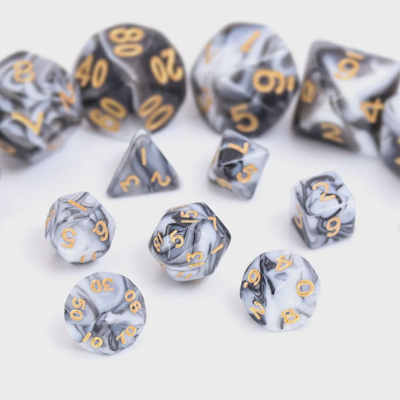 7-Piece Mini Polyhedral Dice Set: Tuscan Marble
