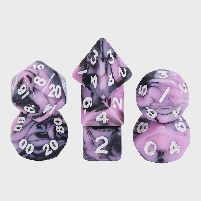 7-Piece Mini Polyhedral Dice Set: Cherry Blossom Malice