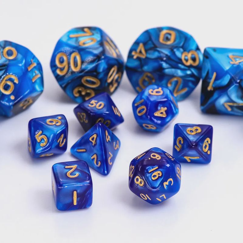 7-Piece Mini Polyhedral Dice Set: Naiad's Tear