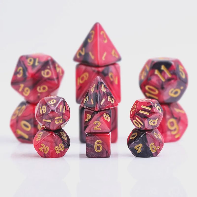 7-Piece Mini Polyhedral Dice Set: Blood Pact