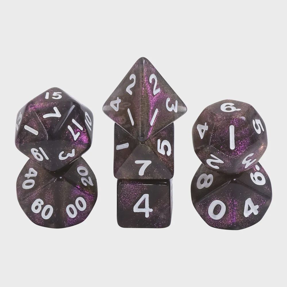 7-Piece Mini Polyhedral Dice Set: Hex Tincture