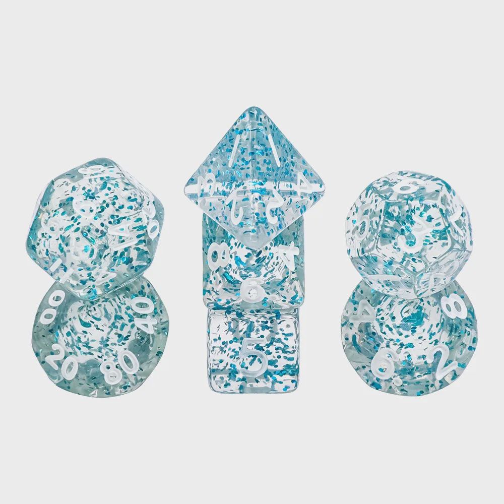 7-Piece Mini Polyhedral Dice Set: Poudrerie (Ground Blizzard)