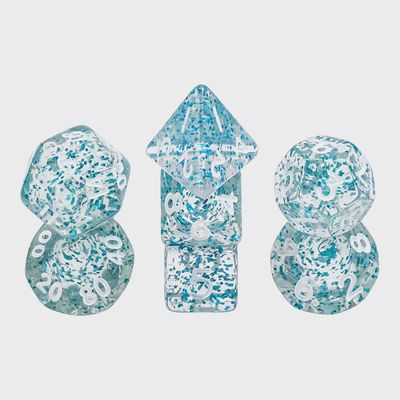 Ensemble de 7 mini-dés polyédriques : Poudrerie