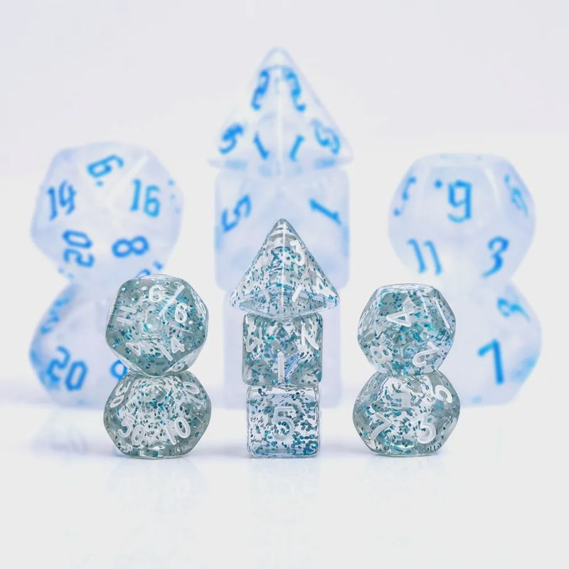 7-Piece Mini Polyhedral Dice Set: Poudrerie (Ground Blizzard)