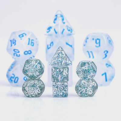 Ensemble de 7 mini-dés polyédriques : Poudrerie