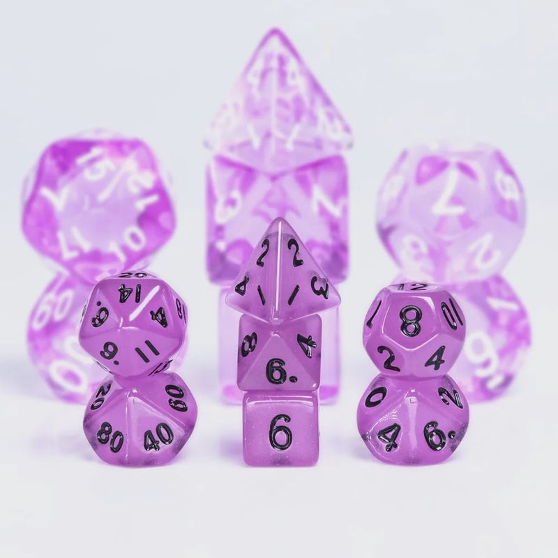 7-Piece Mini Polyhedral Luminescent Dice Set: Sprite's Deception