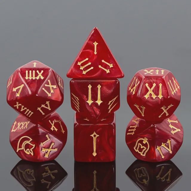 7-Piece Polyhedral Dice Set: Centurion's Blood