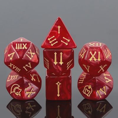 Ensemble de 7 dés polyédriques : Sang de Centurion