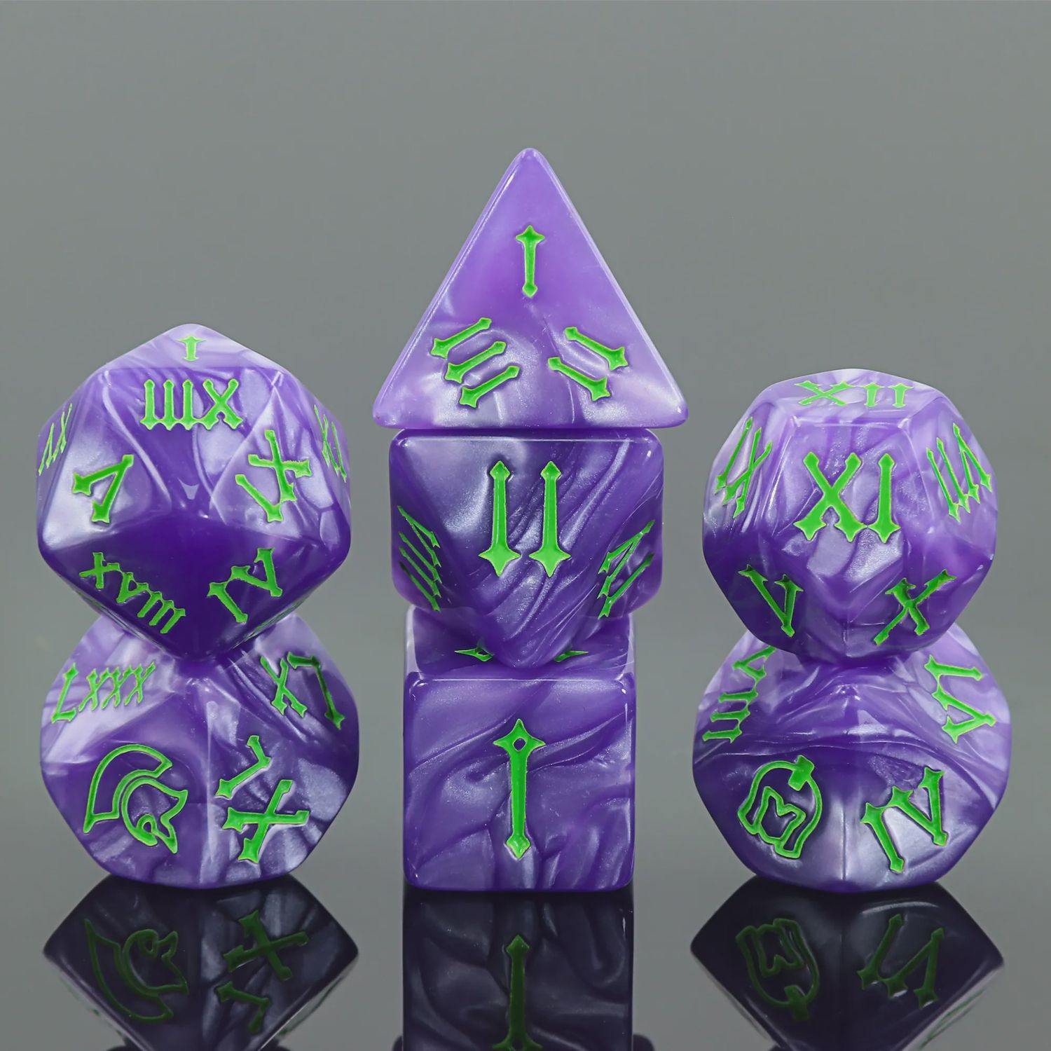 7-Piece Polyhedral Dice Set: The Senate's Venom