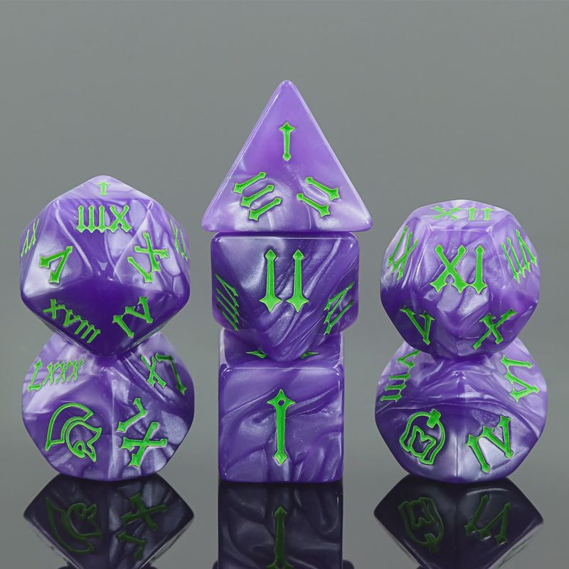 7-Piece Polyhedral Dice Set: The Senate's Venom