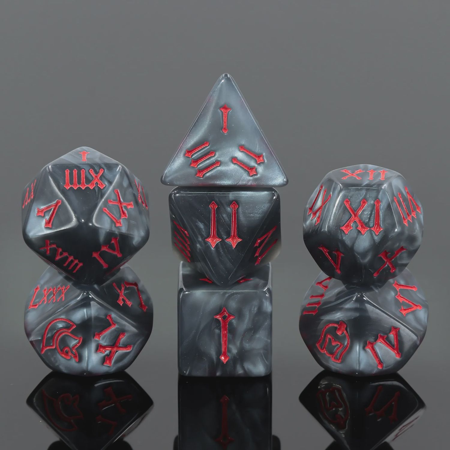 7-Piece Polyhedral Dice Set: Ashes of Pompeii