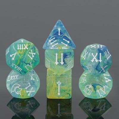 Ensemble de 7 dés polyédriques : Source de Juturne