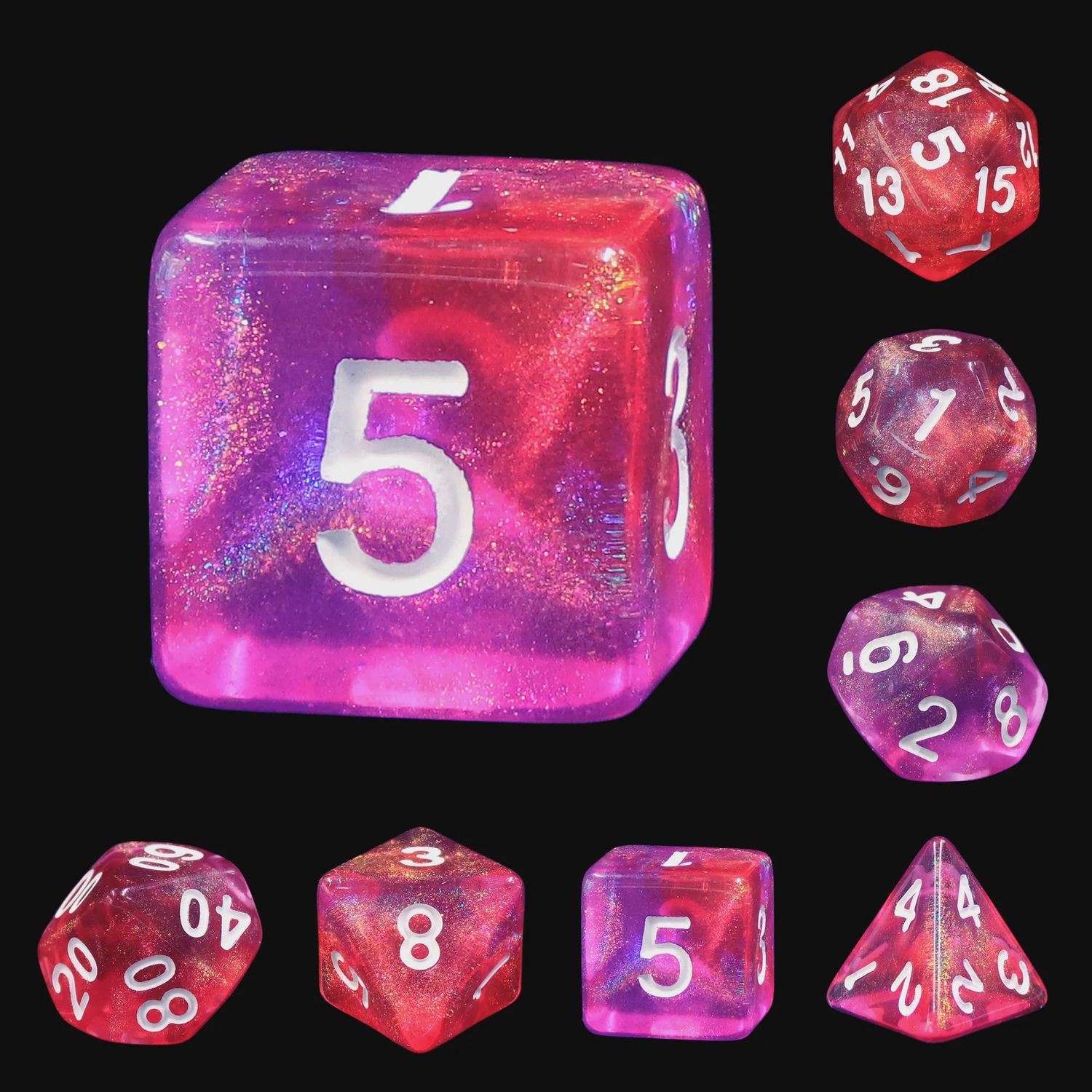 7-Piece Polyhedral Dice Set: Butterfly Nebula