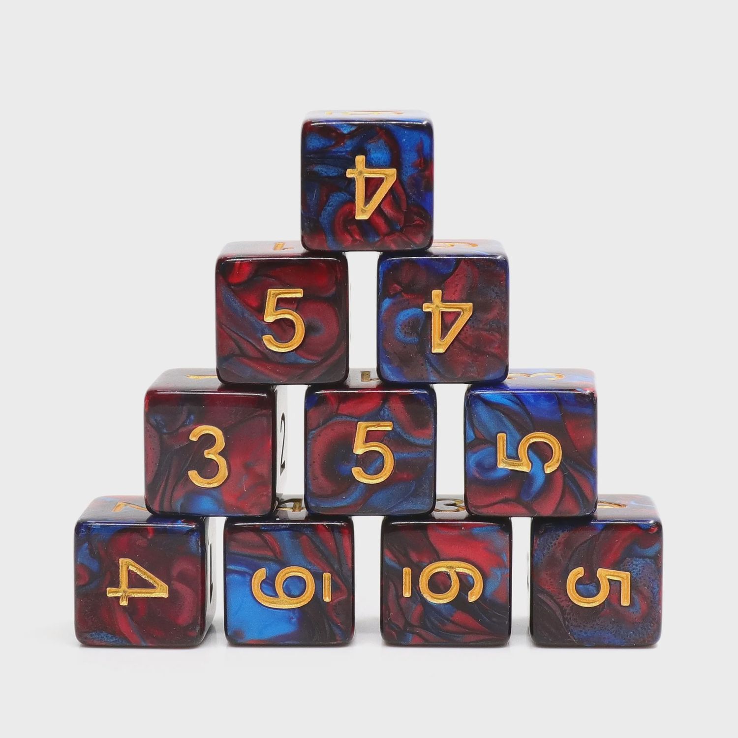 10-Piece d6 Dice Set: Elemental Nacre