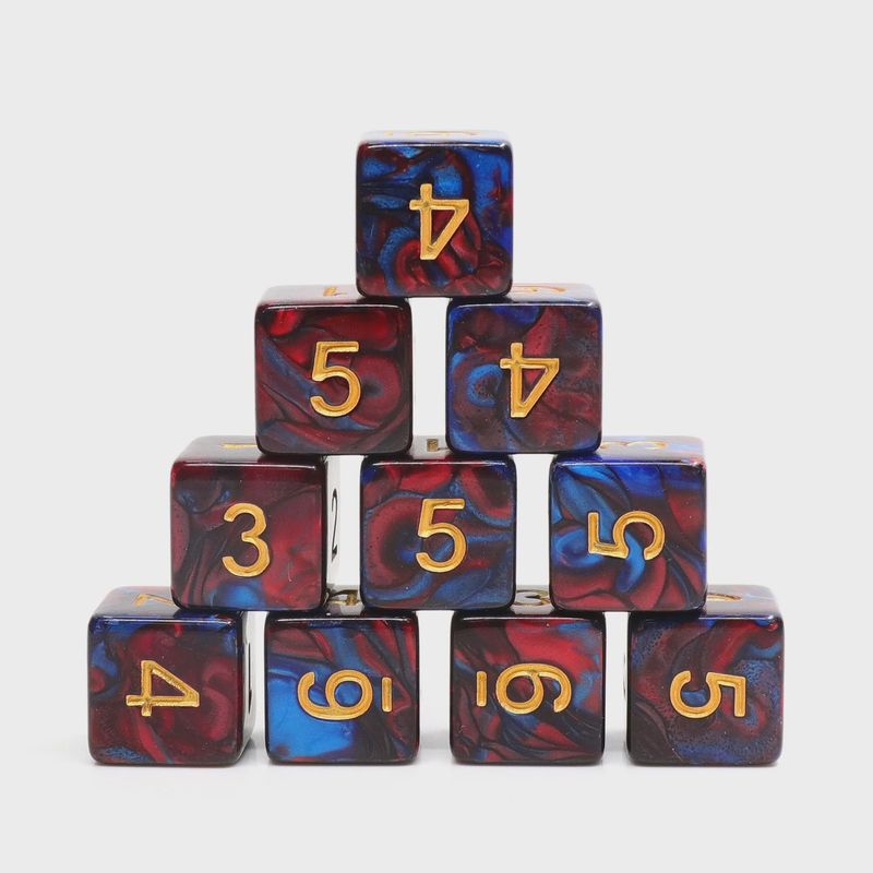 10-Piece d6 Dice Set: Elemental Nacre