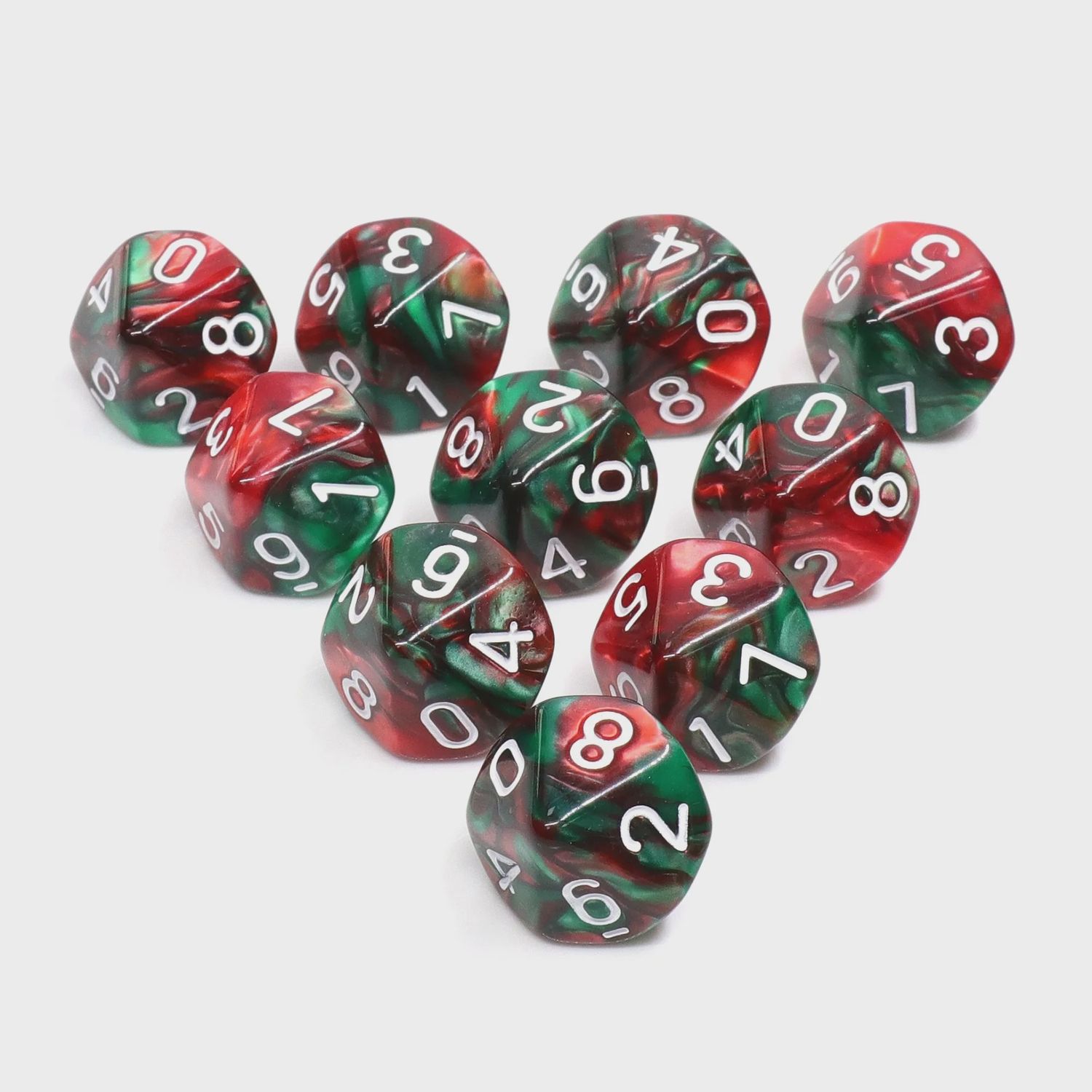 10-Piece d10 Dice Set: Krampus' Shadow