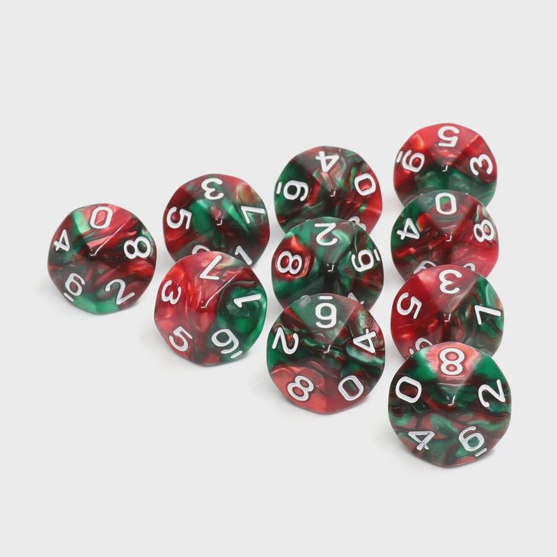 10-Piece d10 Dice Set: Krampus' Shadow