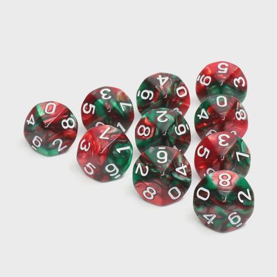 Ensemble de 10 dés à 10 faces (d10) : Ombre de Krampus
