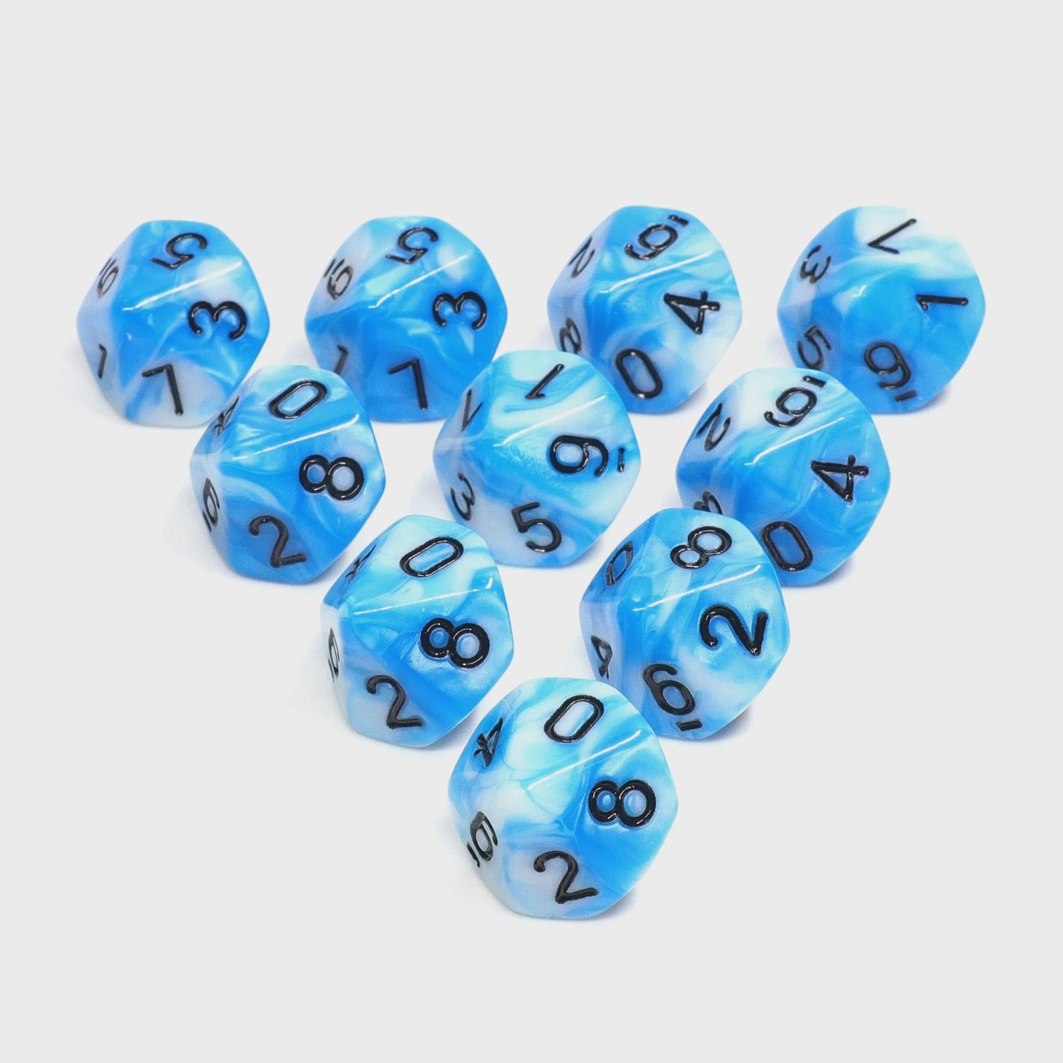 10-Piece d10 Dice Set: Aeolus' Breath