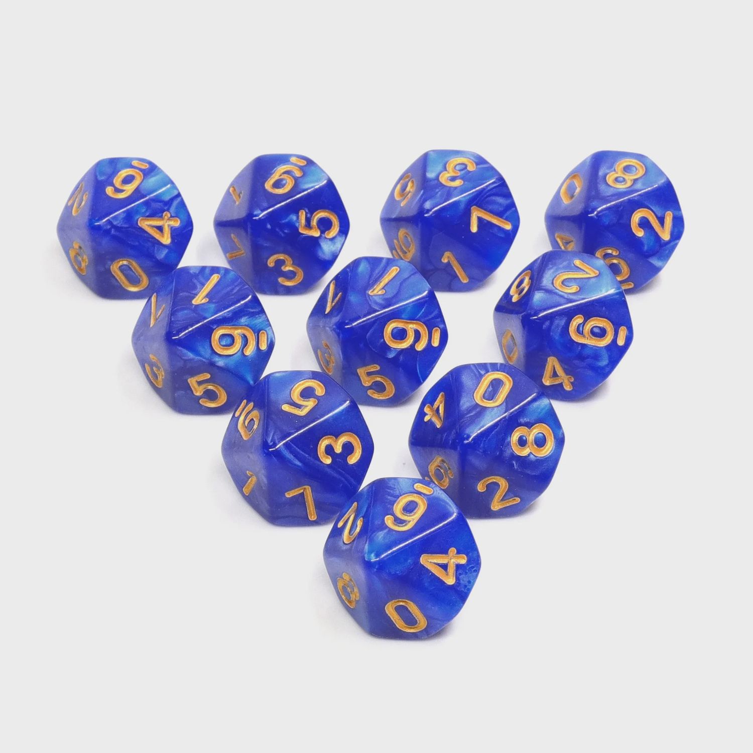 10-Piece d10 Dice Set: Arcane Flux