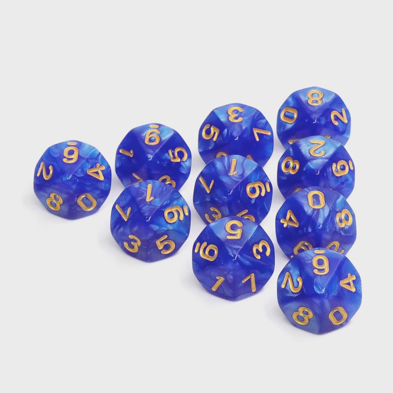 10-Piece d10 Dice Set: Arcane Flux