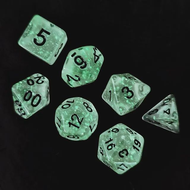 7-Piece Luminescent Polyhedral Dice Set: Soul Prism