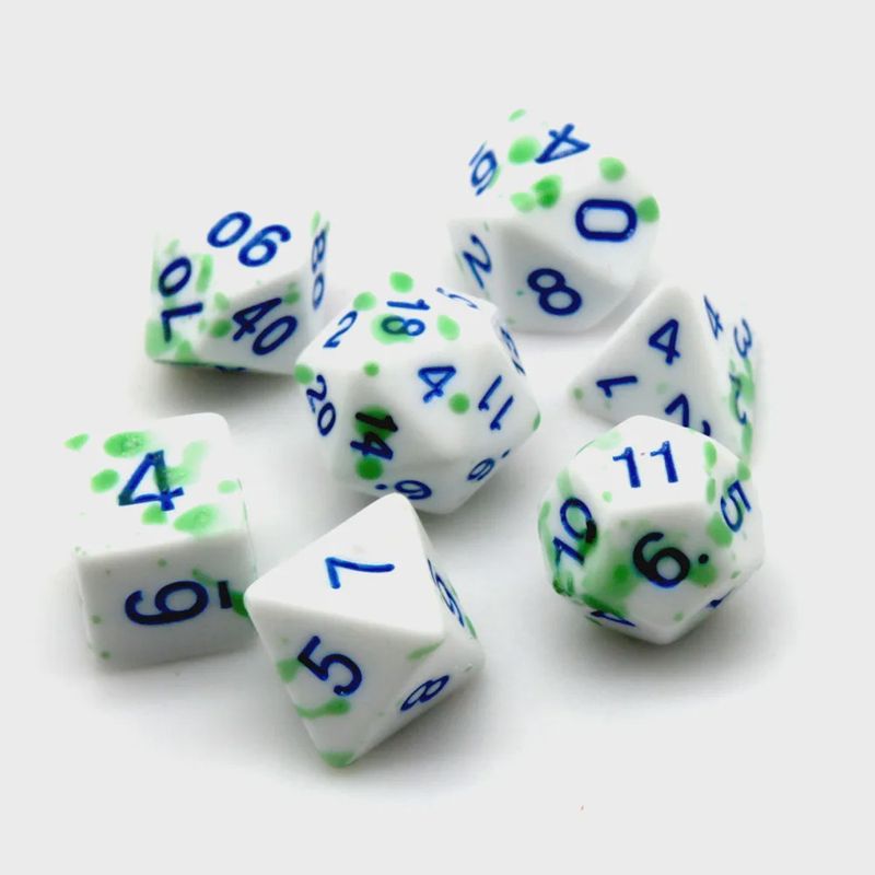 7-Piece Luminescent Polyhedral Dice Set: Pathogen X