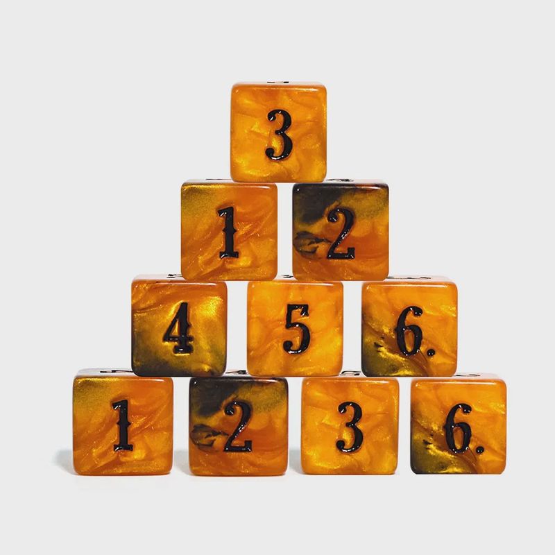 10-Piece 6-Sided Dice Set (d6): Cursed Pumpkin