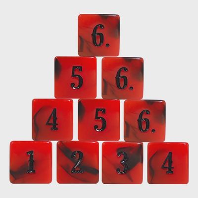 Ensemble de 10 dés à 6 faces (d6) : Kermesse Noire